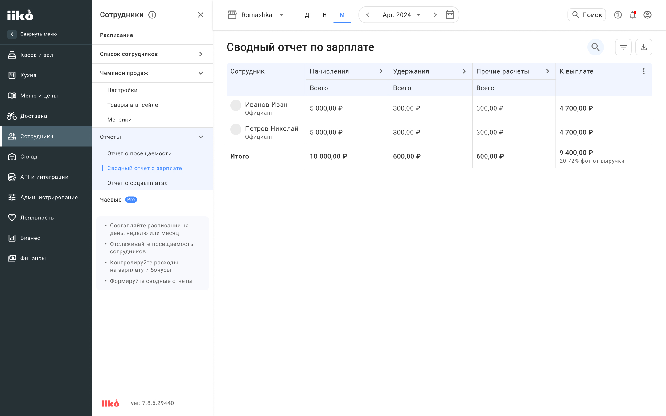 iikoWeb: навигация после редизайна — меню без тупиков